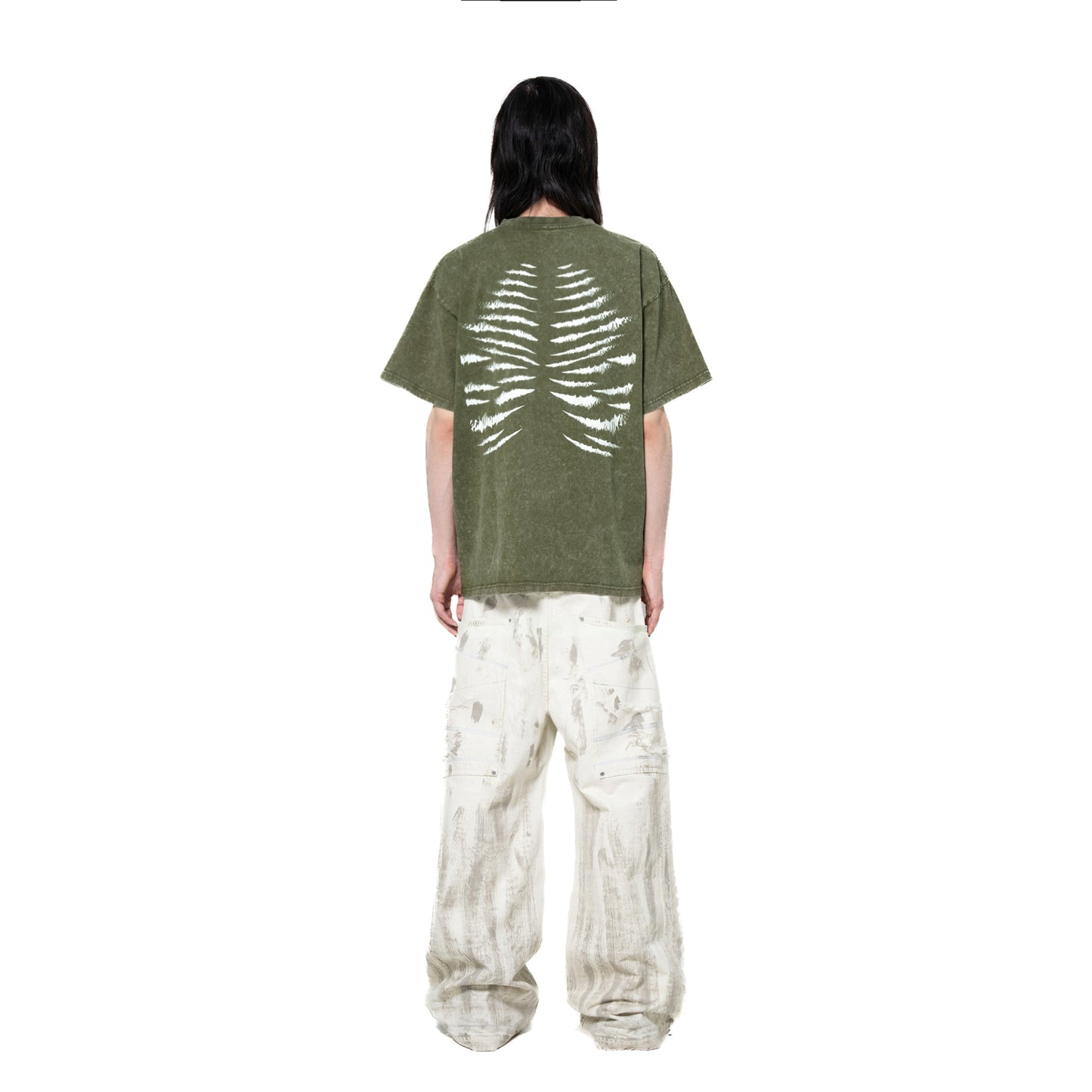 INUIT : Etched Distressed Denim Pants (White)