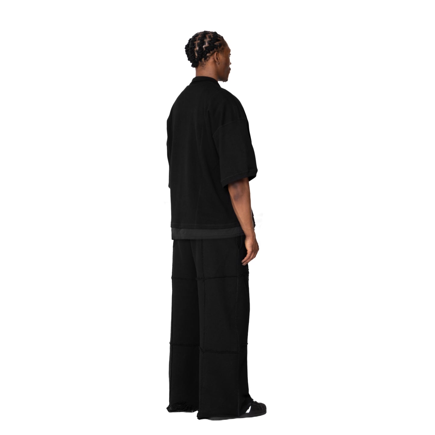 ERROR NYC: Inside-out Wide Polo Shirt (Black)