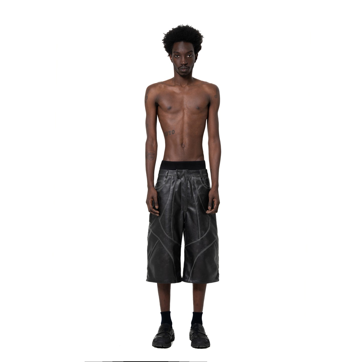 INUIT : Phase-Shift Detachable Leather Pants (Black)