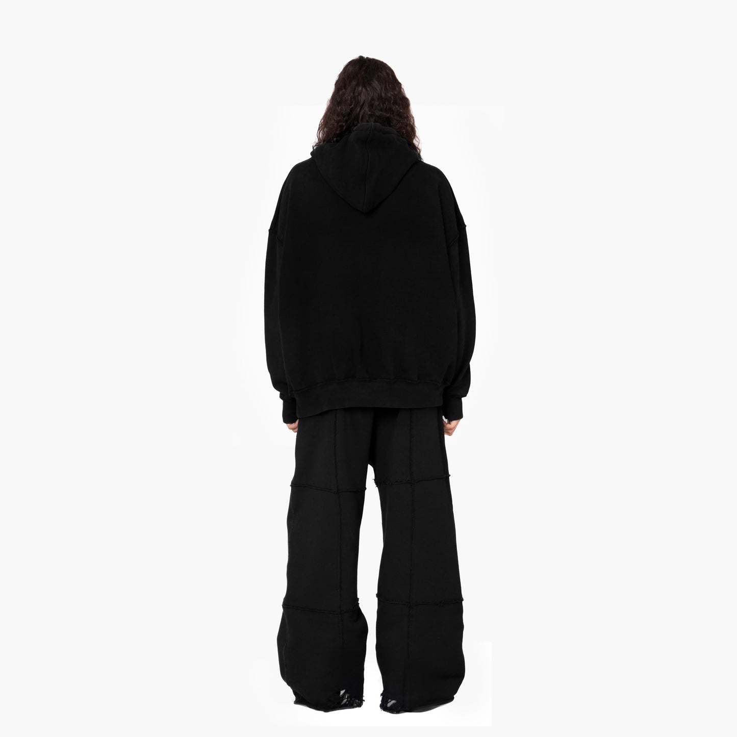 ERROR NYC : Pieced Wide Sweatpants (Black)