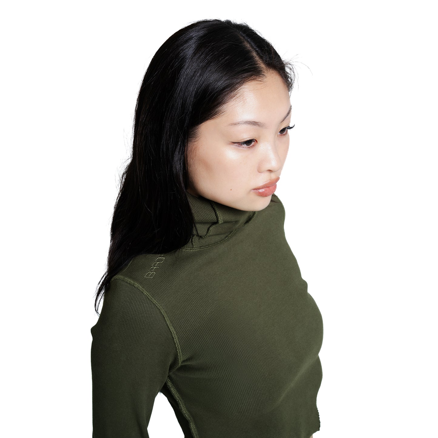 ERROR NYC : Rawline Balaclava Cropped Turtleneck (Military Green)