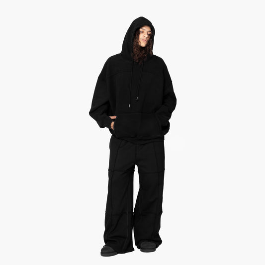 ERROR NYC : Pieced Wide Sweatpants (Black)