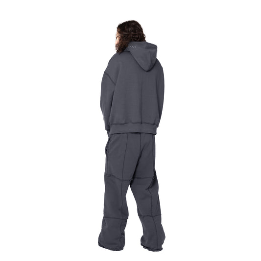 ERROR NYC : Pieced Wide Sweatpants (Dark Gray)