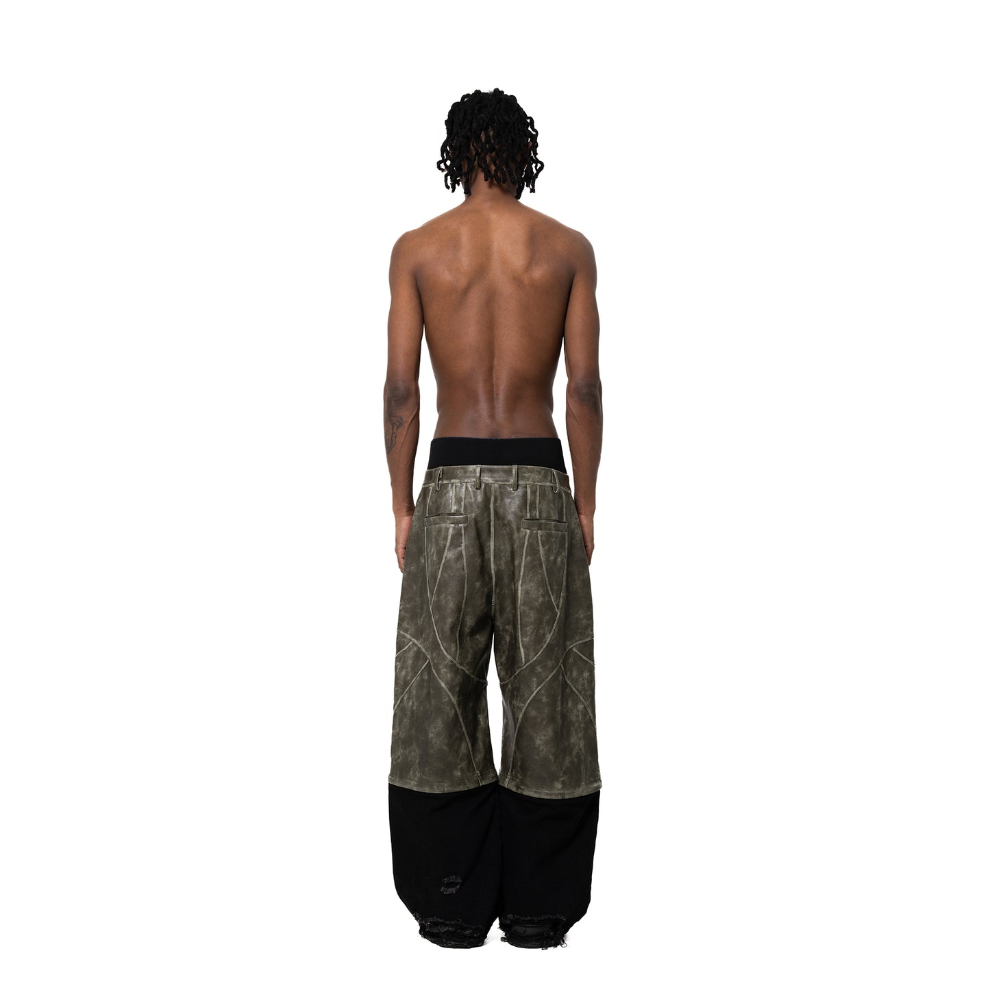 INUIT : Phase-Shift Detachable Leather Pants (Military Green)