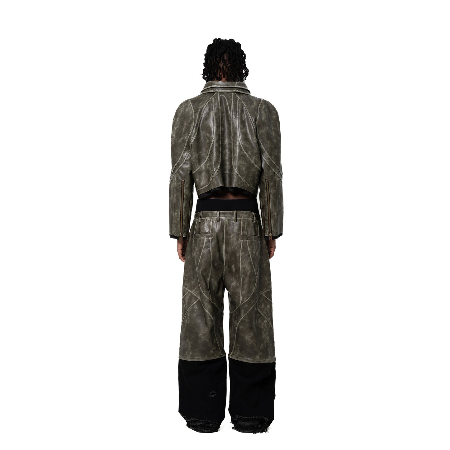 INUIT : Cropped Leather Polar Code (Military Green)