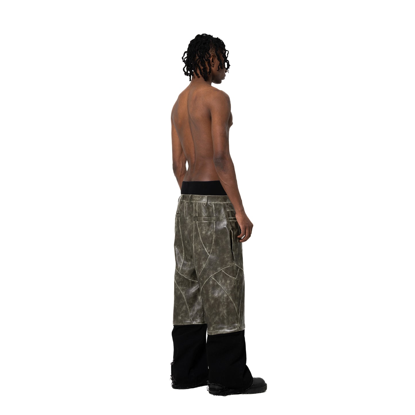 INUIT : Phase-Shift Detachable Leather Pants (Military Green)