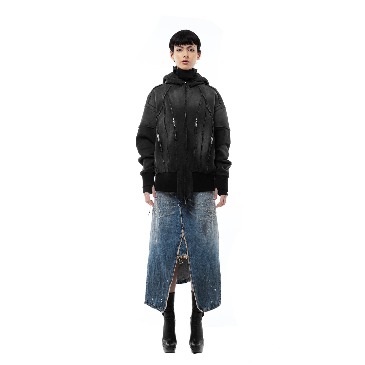 INUIT: Slashstorm Weathered Zip-up Hoodie (Washed Black)