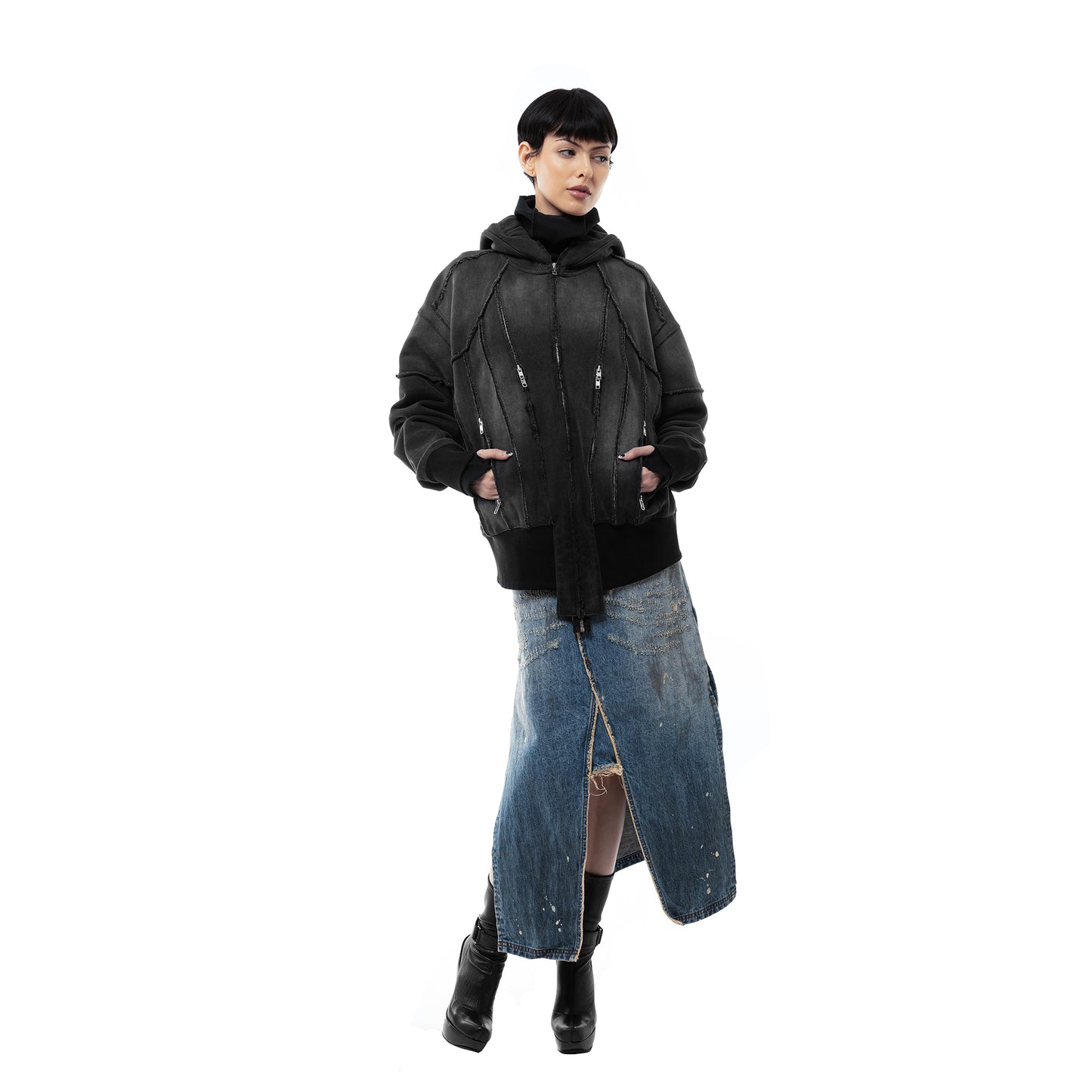 INUIT: Slashstorm Weathered Zip-up Hoodie (Washed Black)