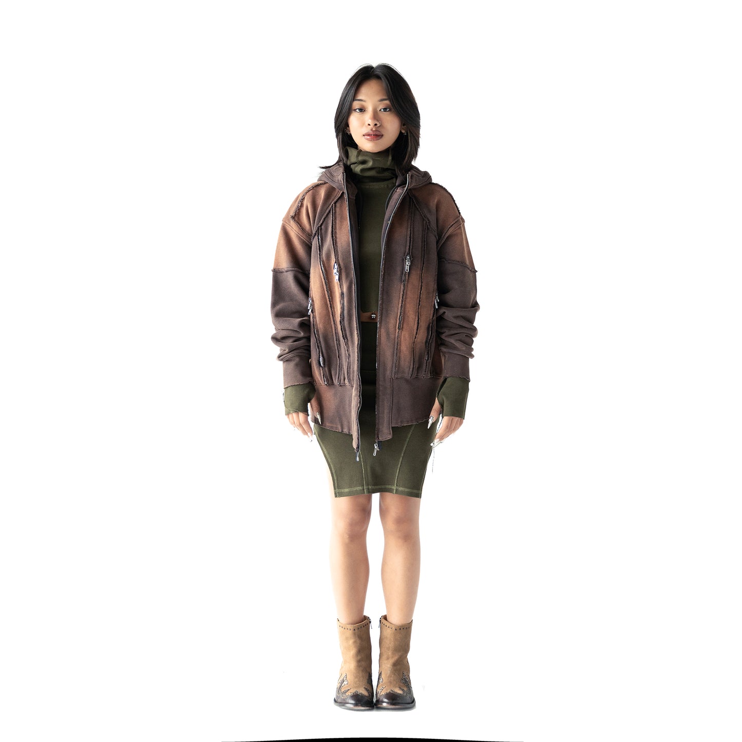 INUIT: Slashstorm Weathered Zip-up Hoodie (Washed Red)