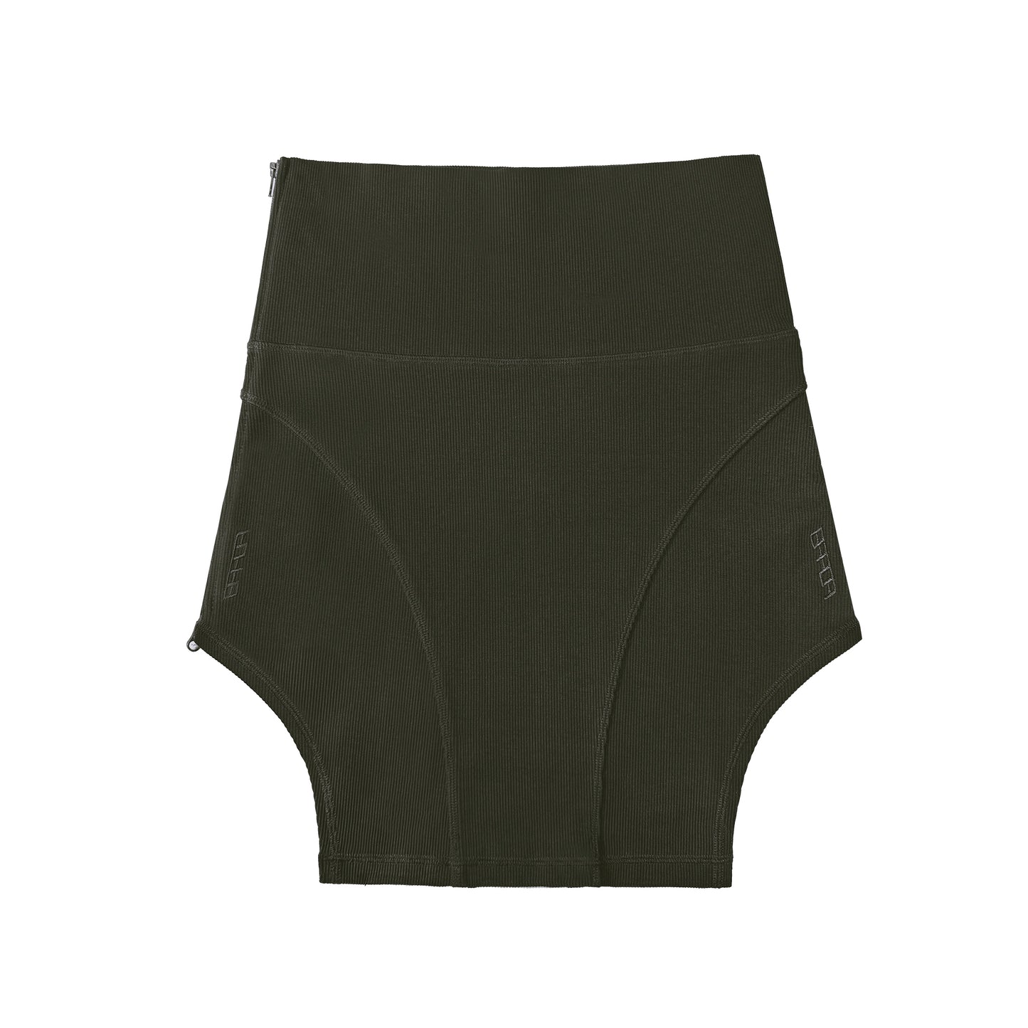 INUIT: Pattern-Carved Rib Skirt (Military Green)