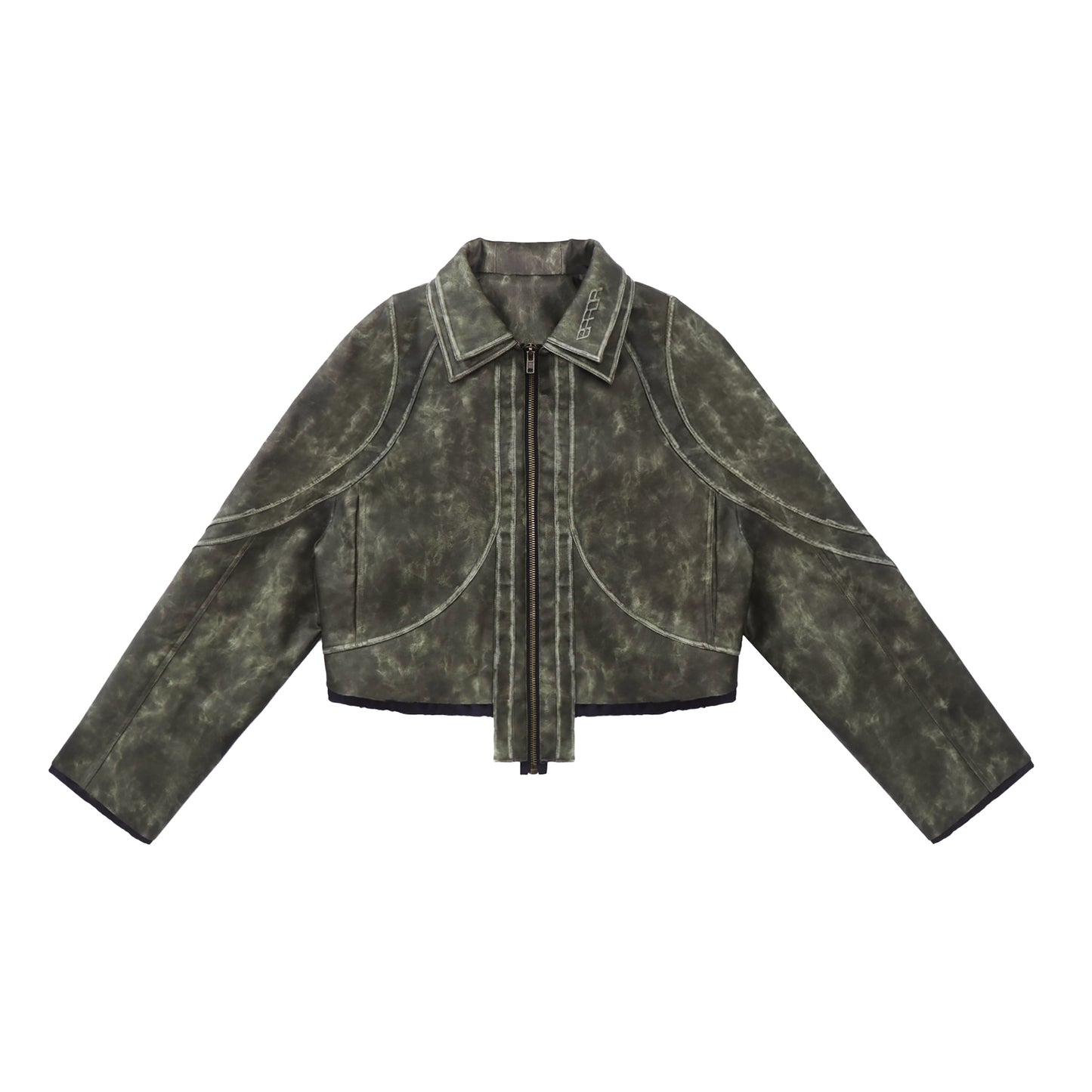 INUIT : Cropped Leather Polar Code (Military Green)