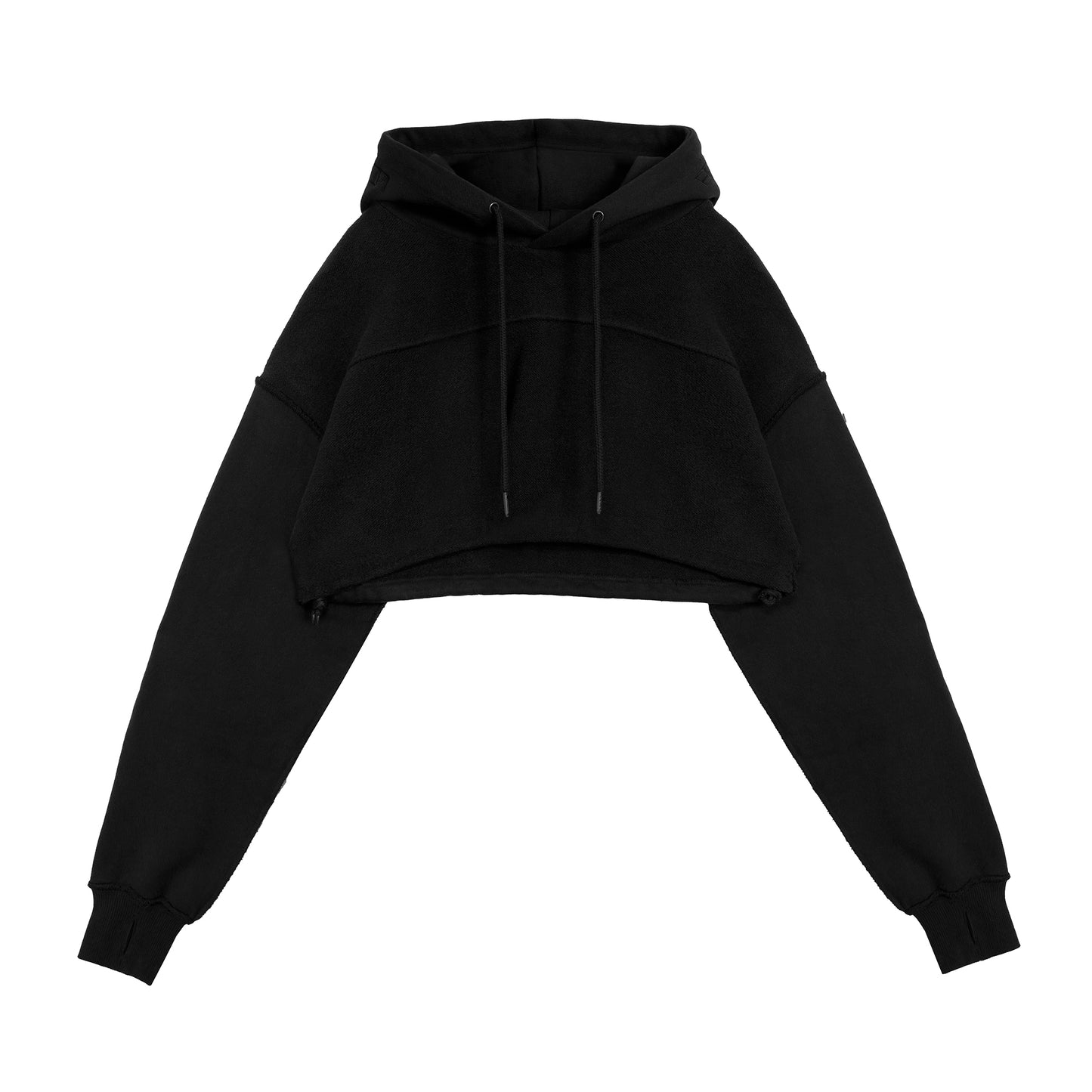 ERROR NYC : Reversible Overfit Cropped Hoodie (Black)