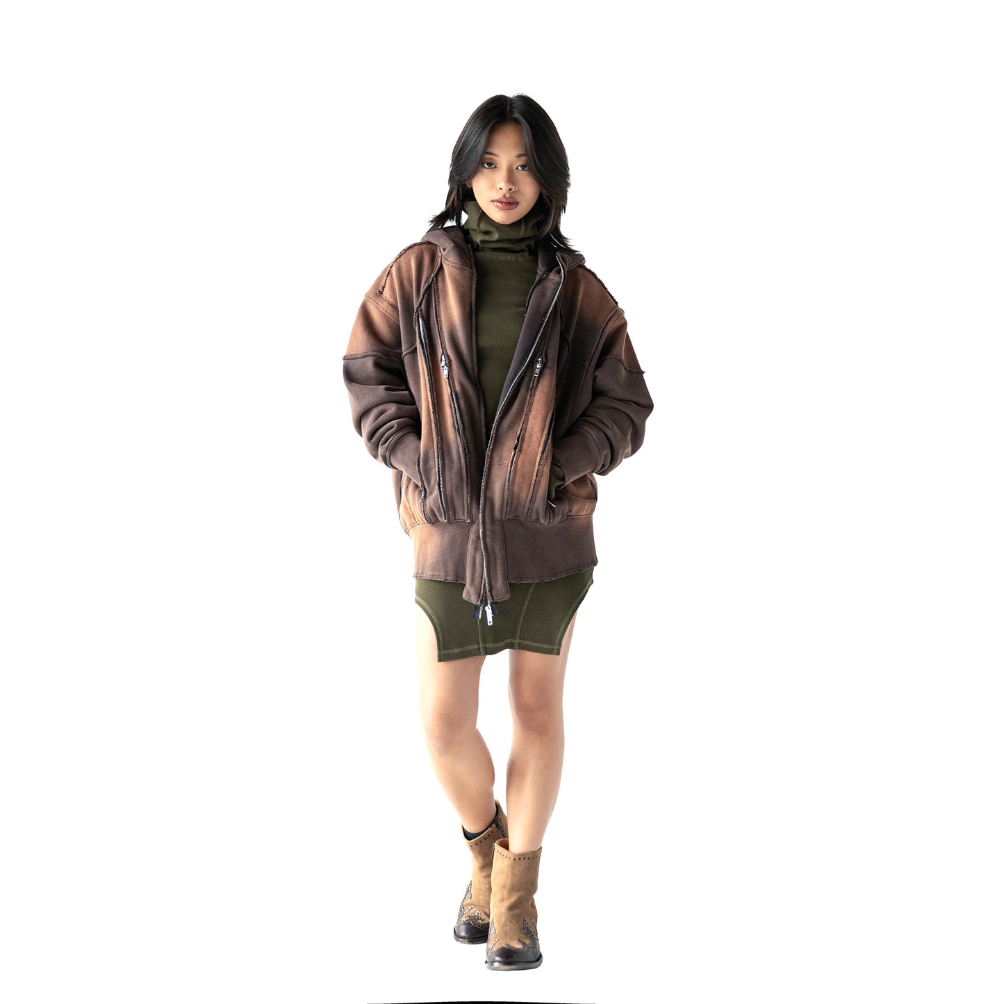 INUIT: Slashstorm Weathered Zip-up Hoodie (Washed Red)