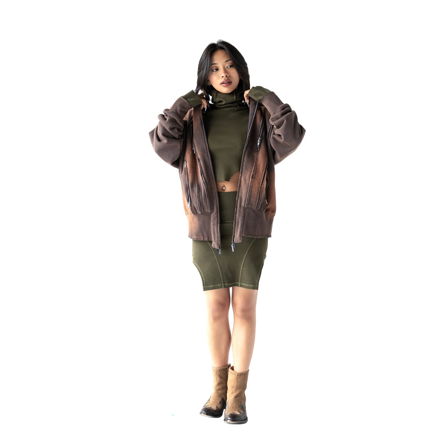 INUIT: Slashstorm Weathered Zip-up Hoodie (Washed Red)