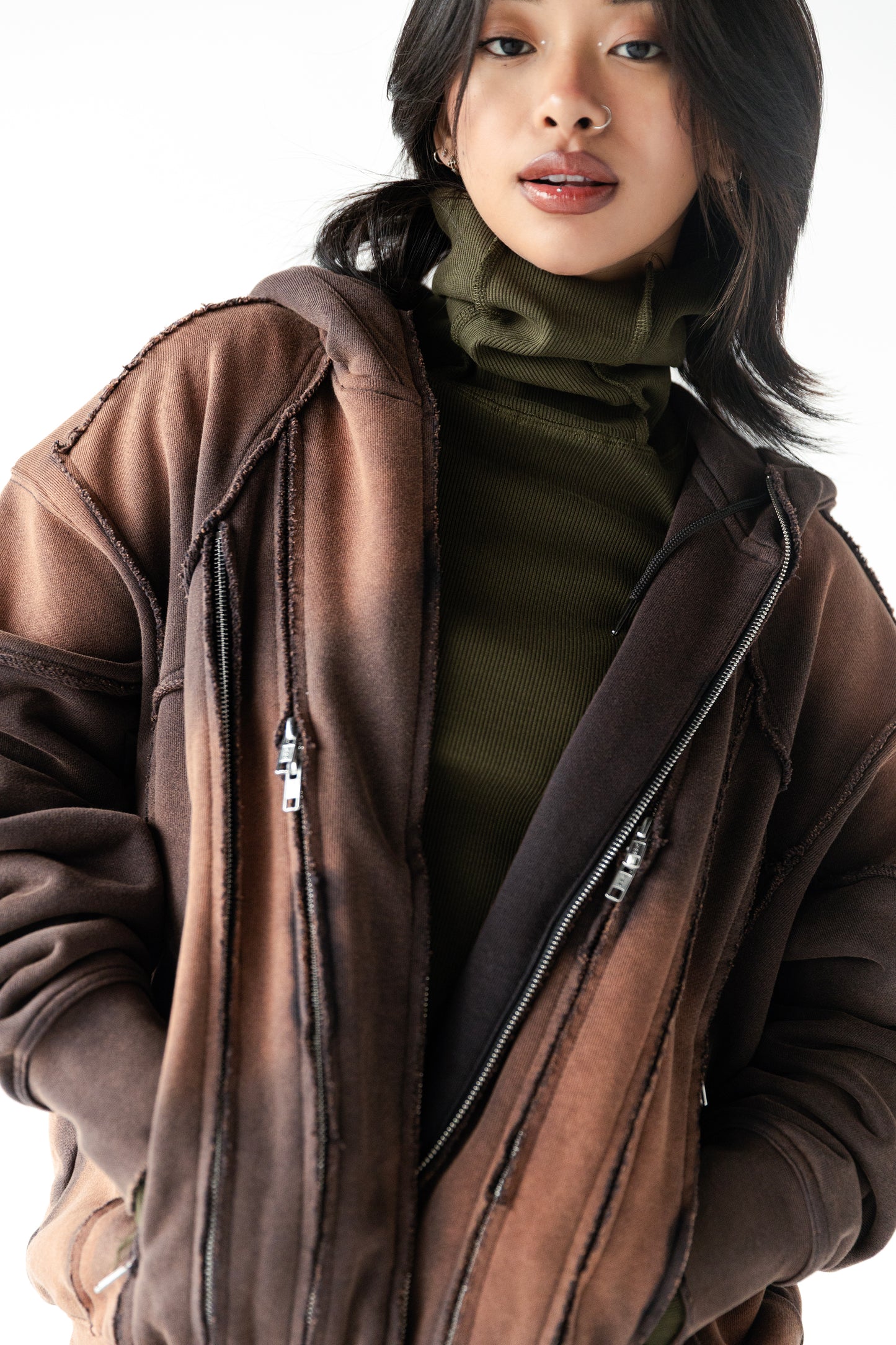 INUIT: Slashstorm Weathered Zip-up Hoodie (Washed Red)