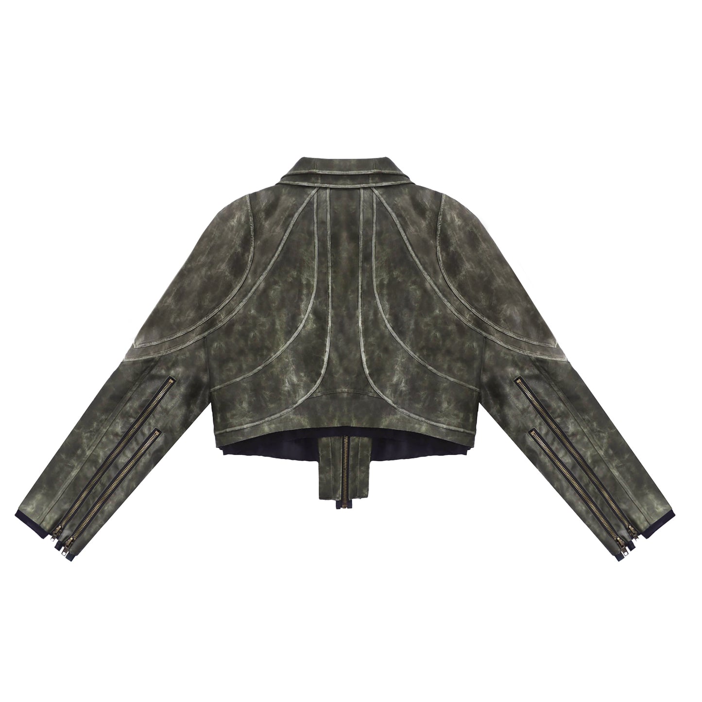 INUIT : Cropped Leather Polar Code (Military Green)