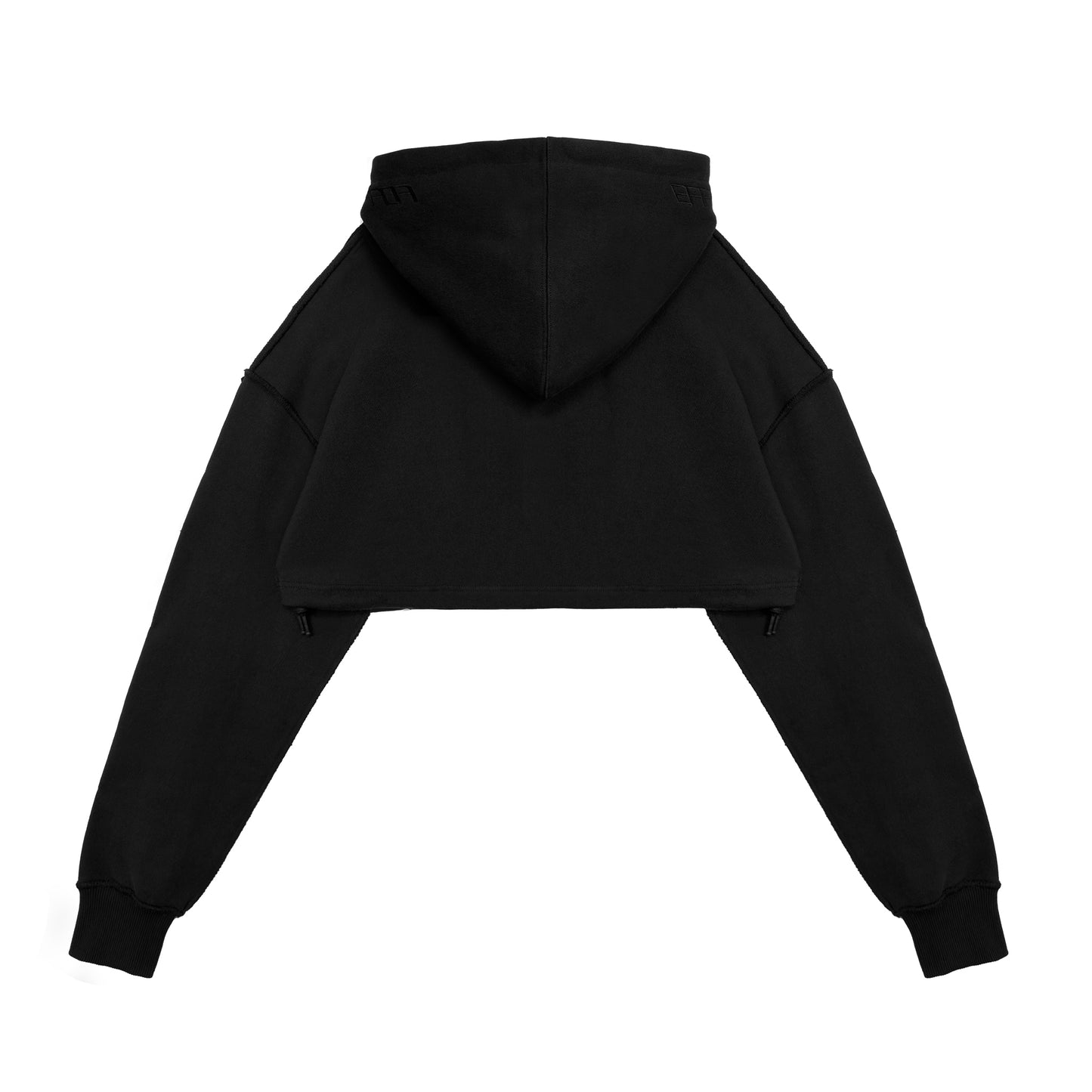 ERROR NYC : Reversible Overfit Cropped Hoodie (Black)