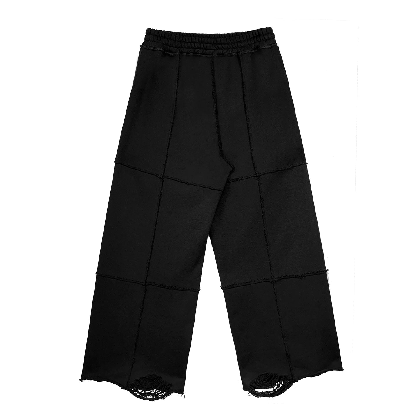 ERROR NYC : Pieced Wide Sweatpants (Black)
