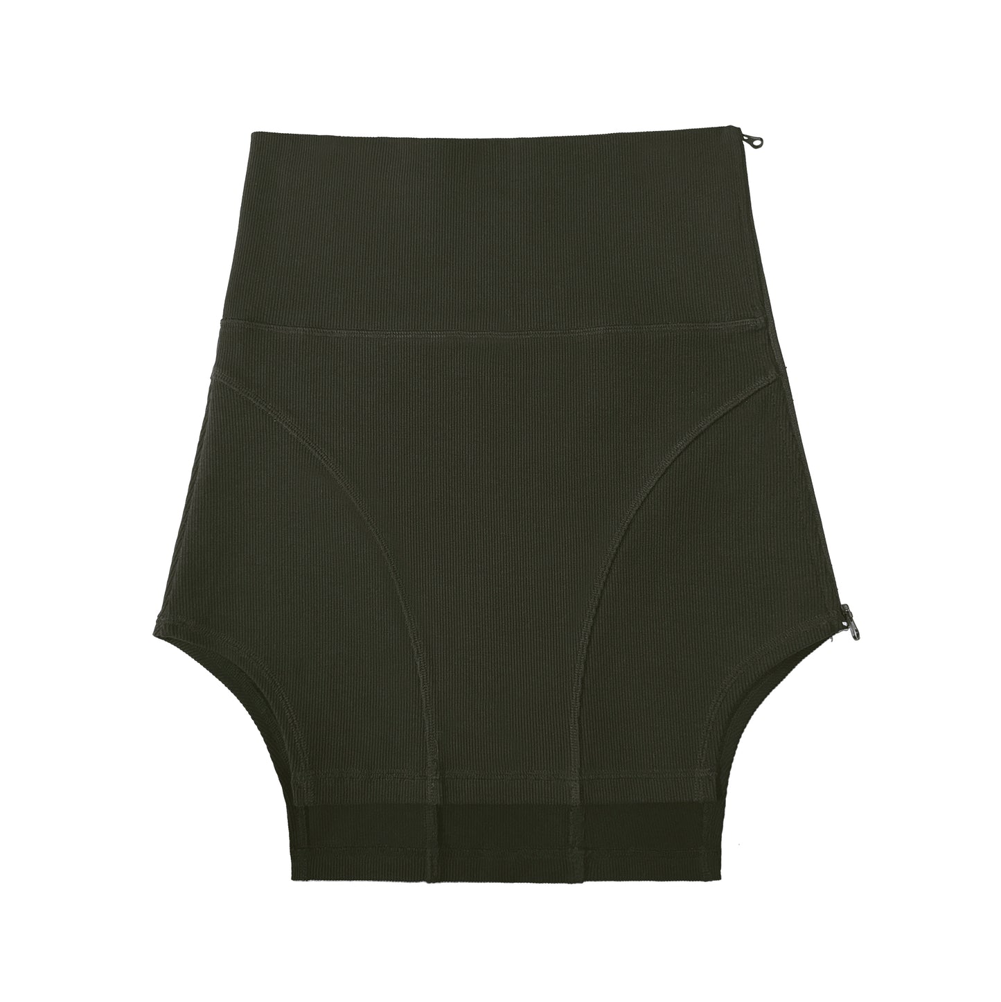 INUIT: Pattern-Carved Rib Skirt (Military Green)