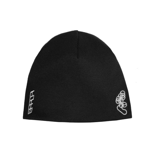INUIT : Reversible Imprint Ribbed Beanie (Black)