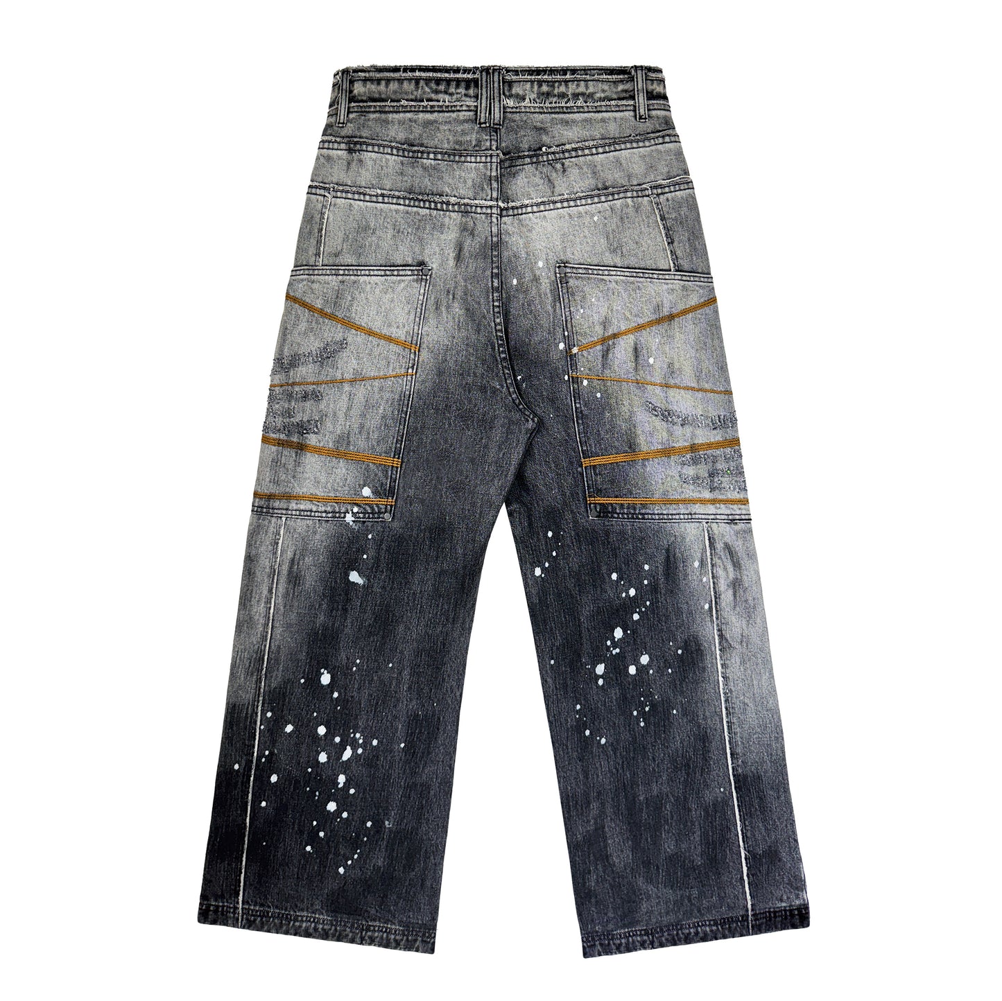 INUIT : Etched Distressed Denim Pants (Black)