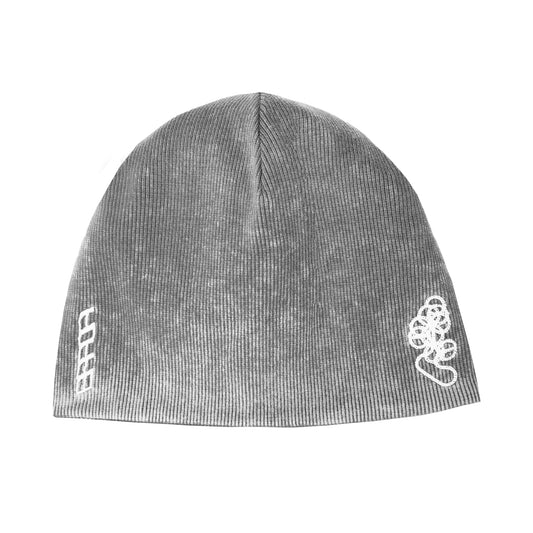 INUIT : Reversible Imprint Ribbed Beanie (Washed Light Gray)