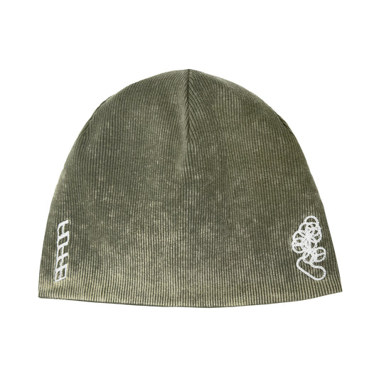 INUIT : Reversible Imprint Ribbed Beanie (Washed Military Green)