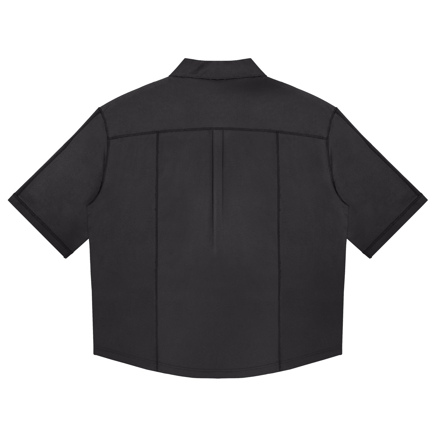 ERROR NYC: Vertical Frame Wide Zip-up Shirt (Dark Gray)