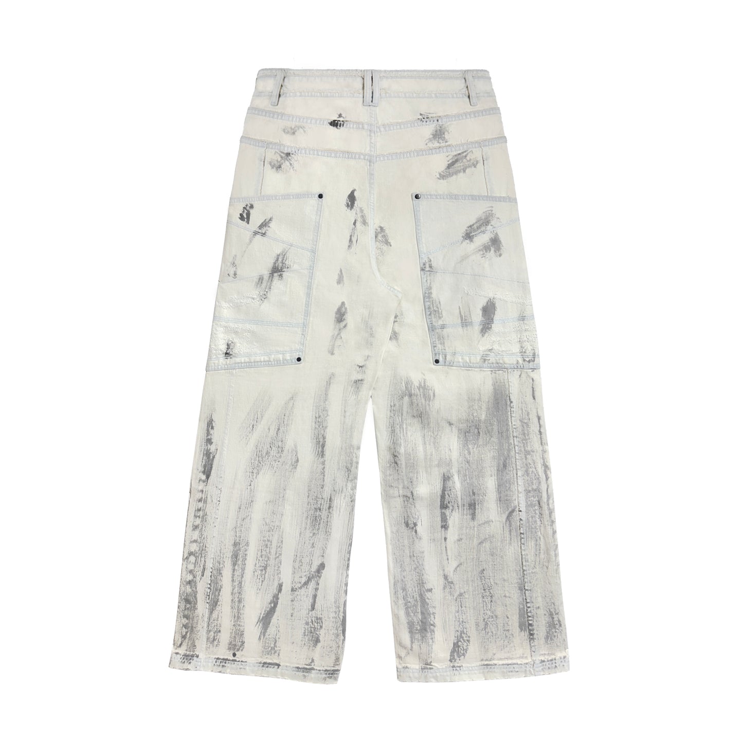 INUIT : Etched Distressed Denim Pants (White)