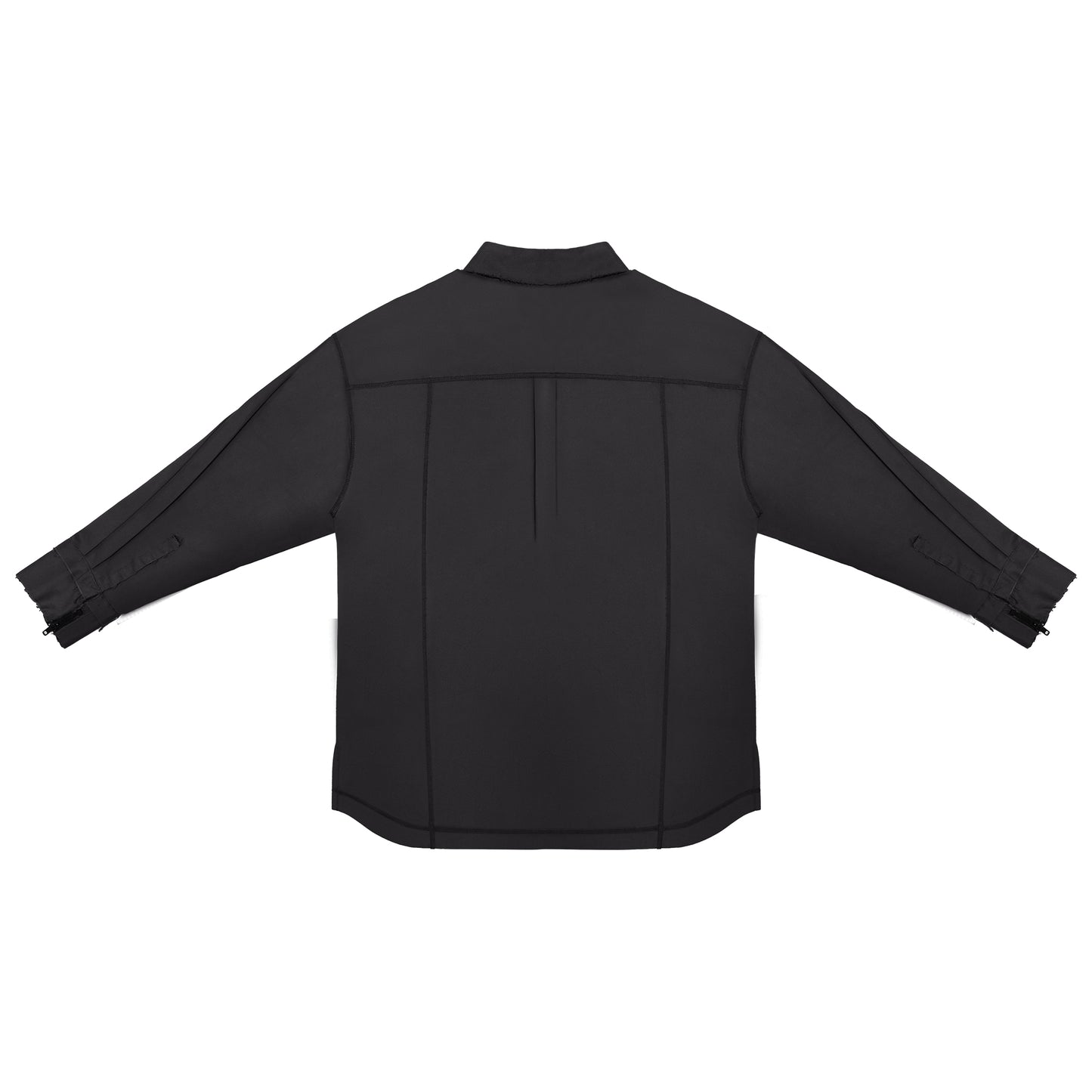 ERROR NYC: Distressed Edge Button-Up Shirt (Dark Gray)