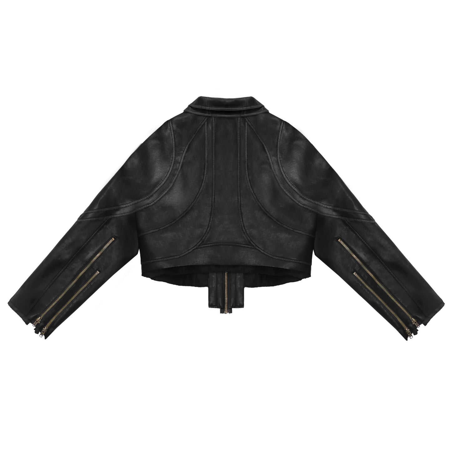 INUIT : Cropped Leather Polar Code (Black)