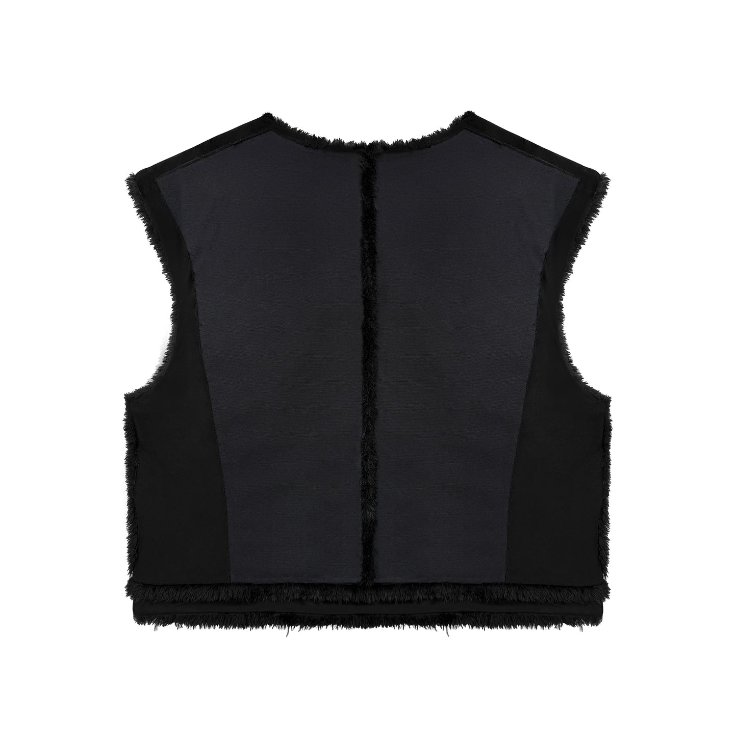 INUIT: Etched Reversible Fur Vest (Black)