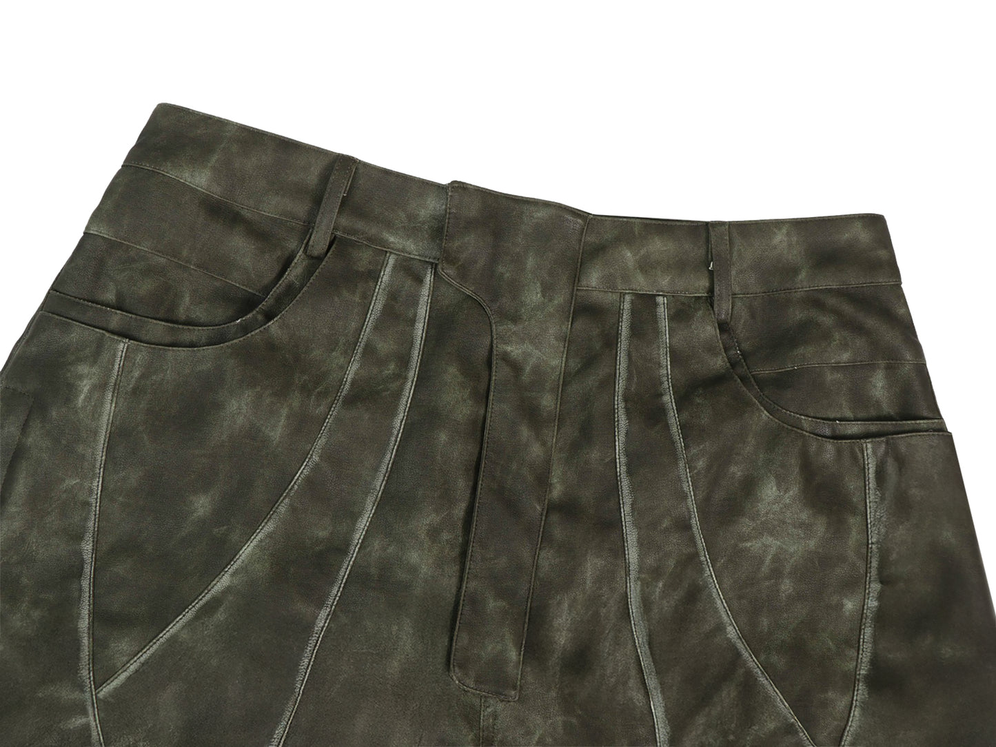 INUIT : Phase-Shift Detachable Leather Pants (Military Green)