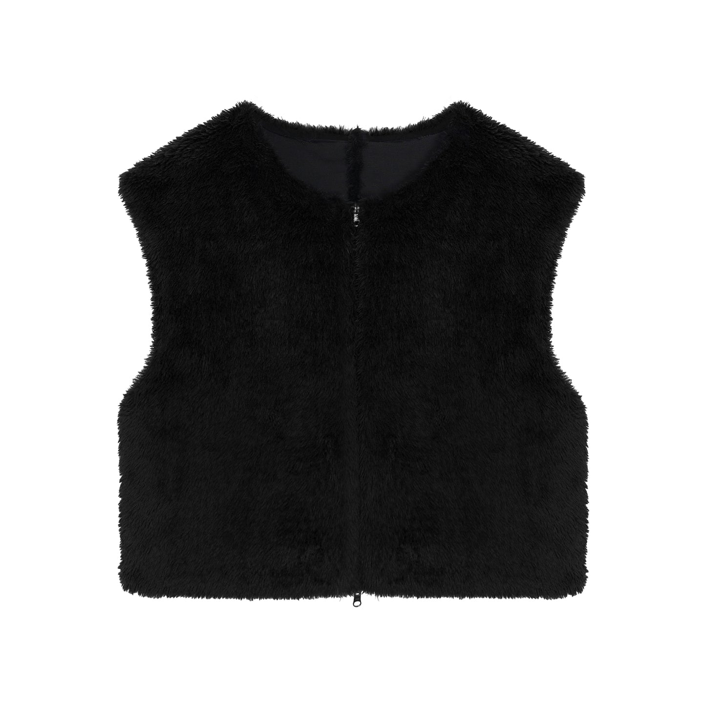 INUIT: Etched Reversible Fur Vest (Black)