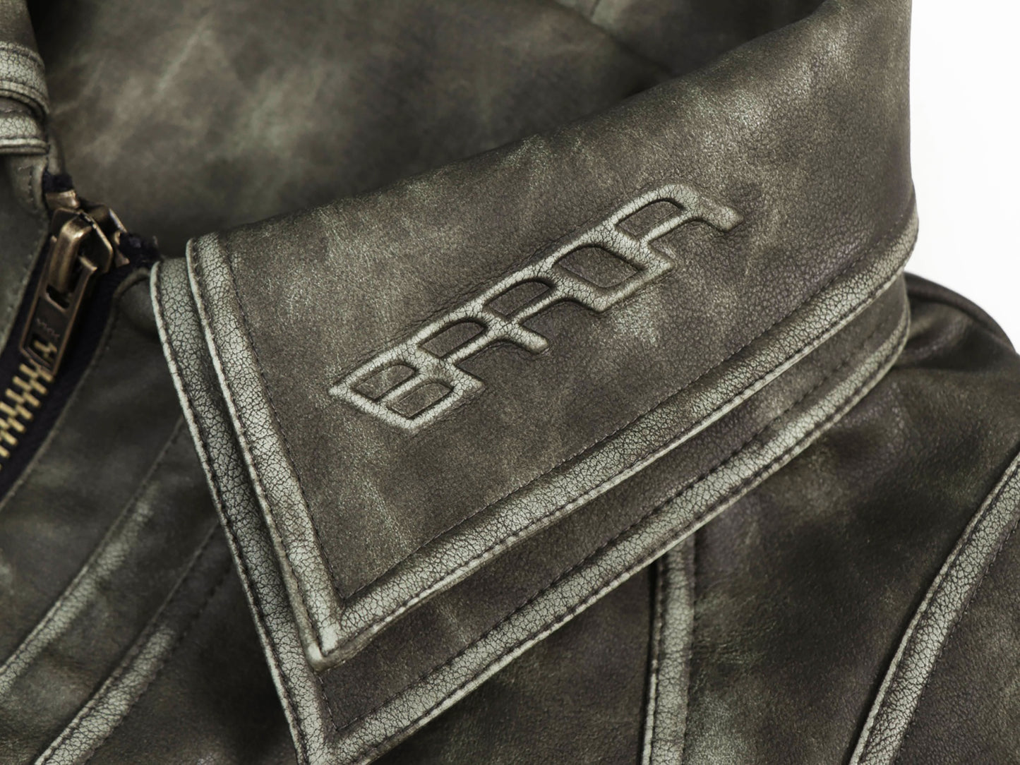 INUIT : Cropped Leather Polar Code (Military Green)