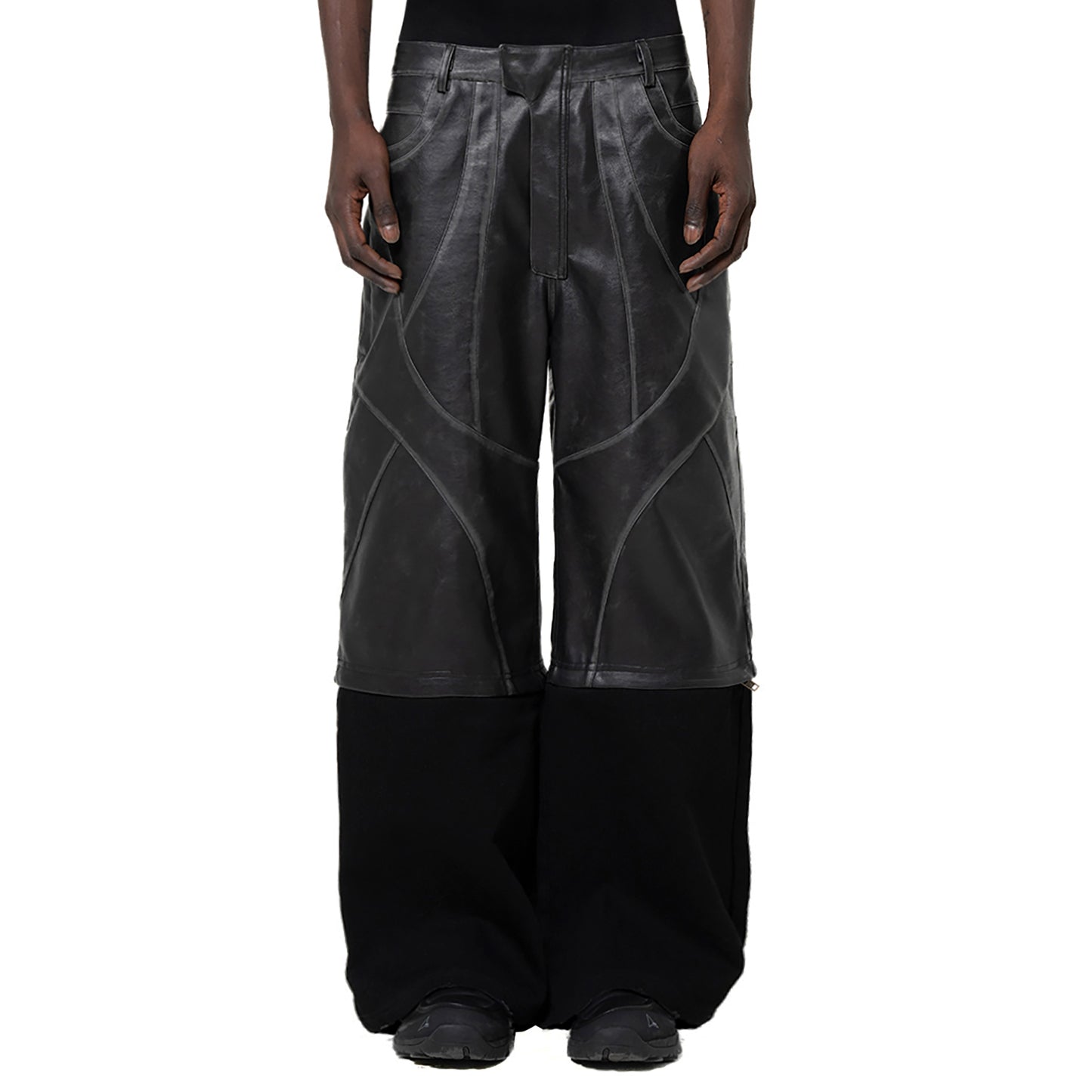 INUIT : Phase-Shift Detachable Leather Pants (Black)