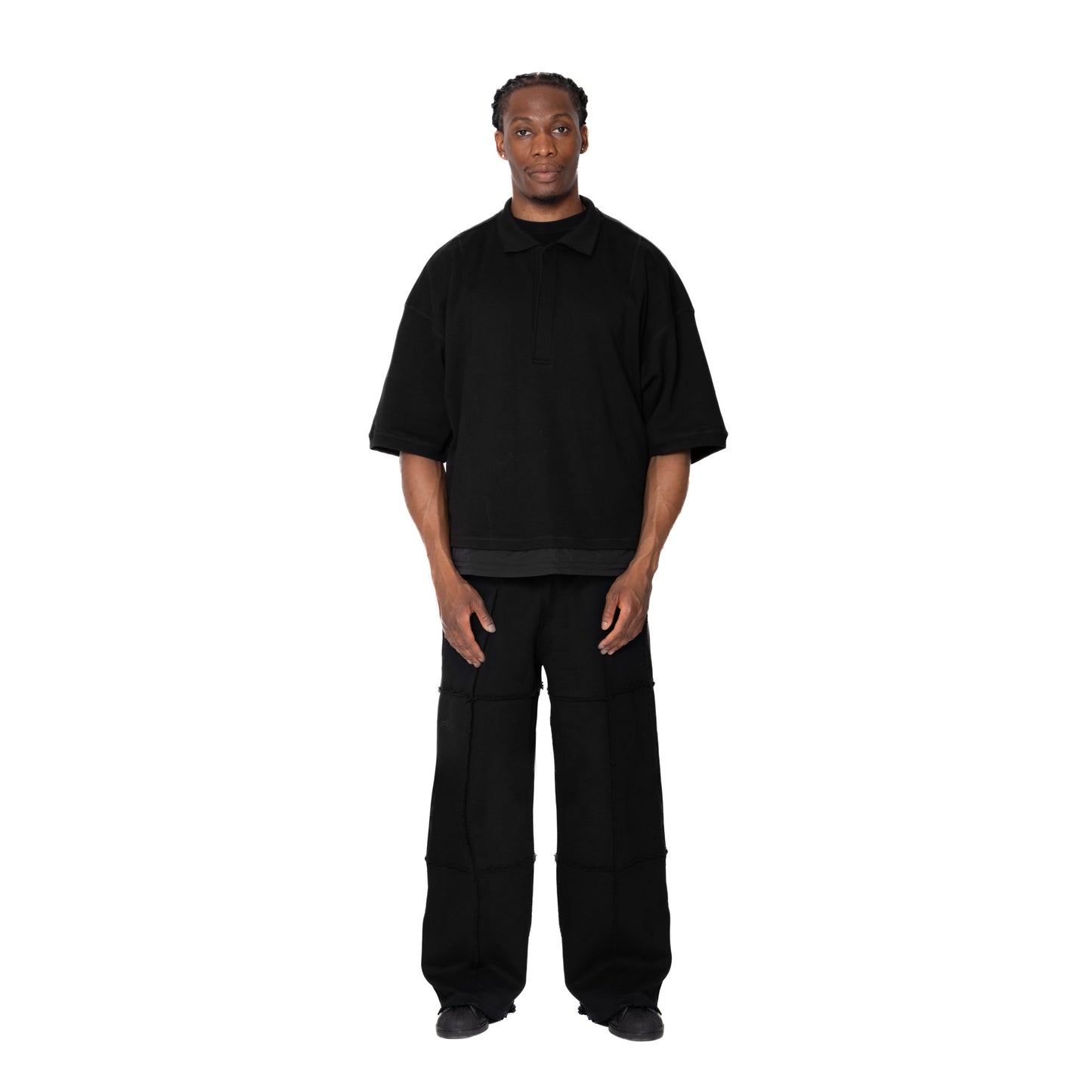 ERROR NYC: Inside-out Wide Polo Shirt (Black)