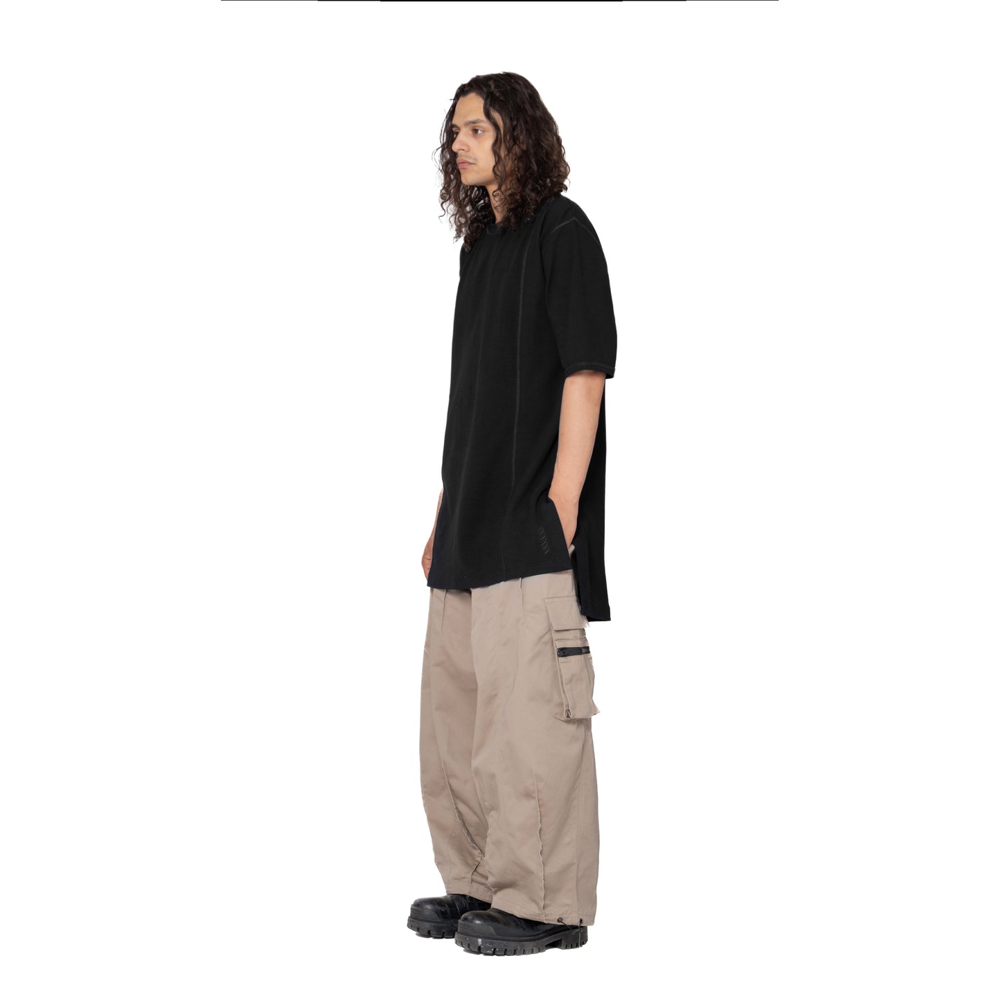 ERROR NYC: Inside-out Side Slitline T-shirt (Black)