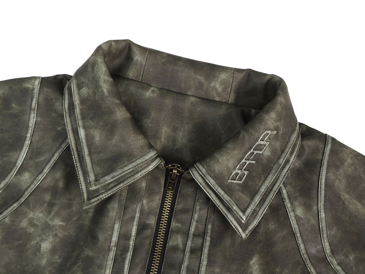 INUIT : Cropped Leather Polar Code (Military Green)