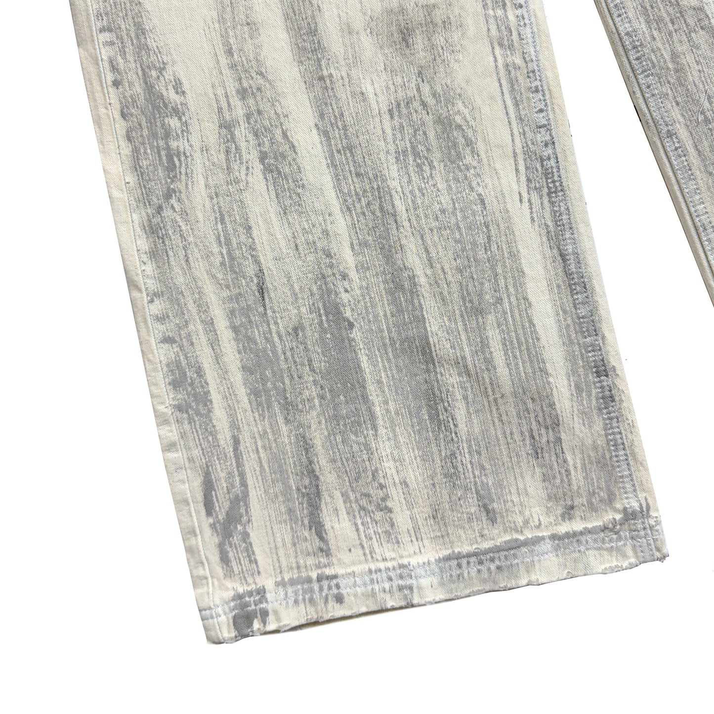 INUIT : Etched Distressed Denim Pants (White)
