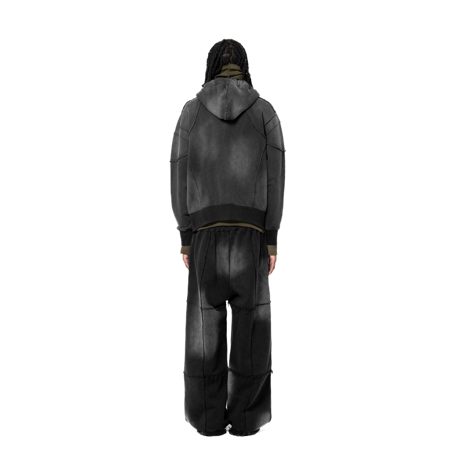 INUIT: Slashstorm Pieced Wide Sweatpants (Washed Black)