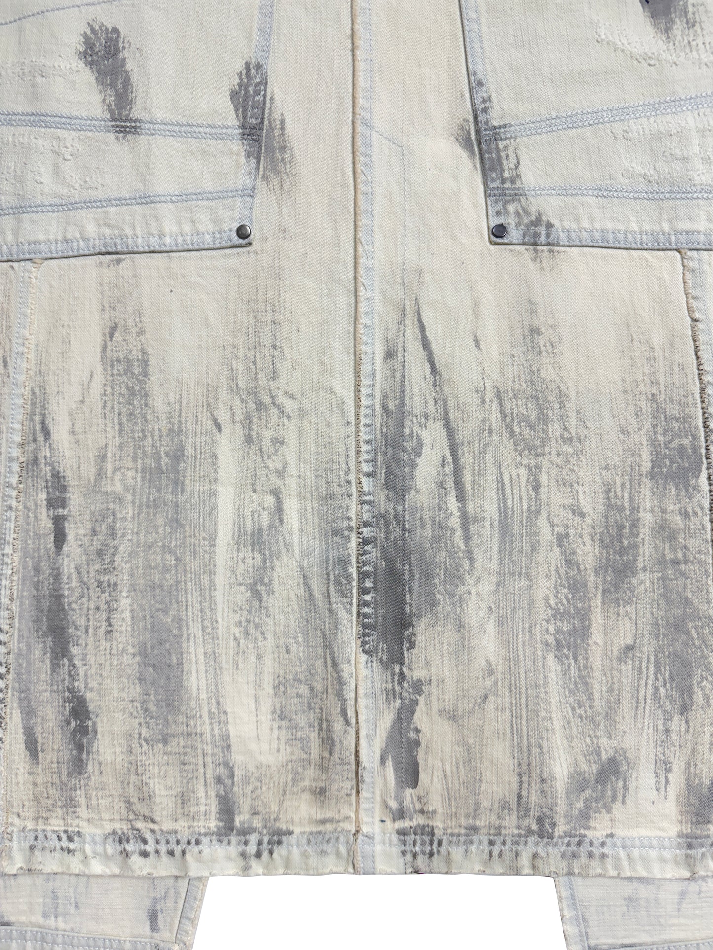 INUIT : Etched Distressed Denim Skirt (White)