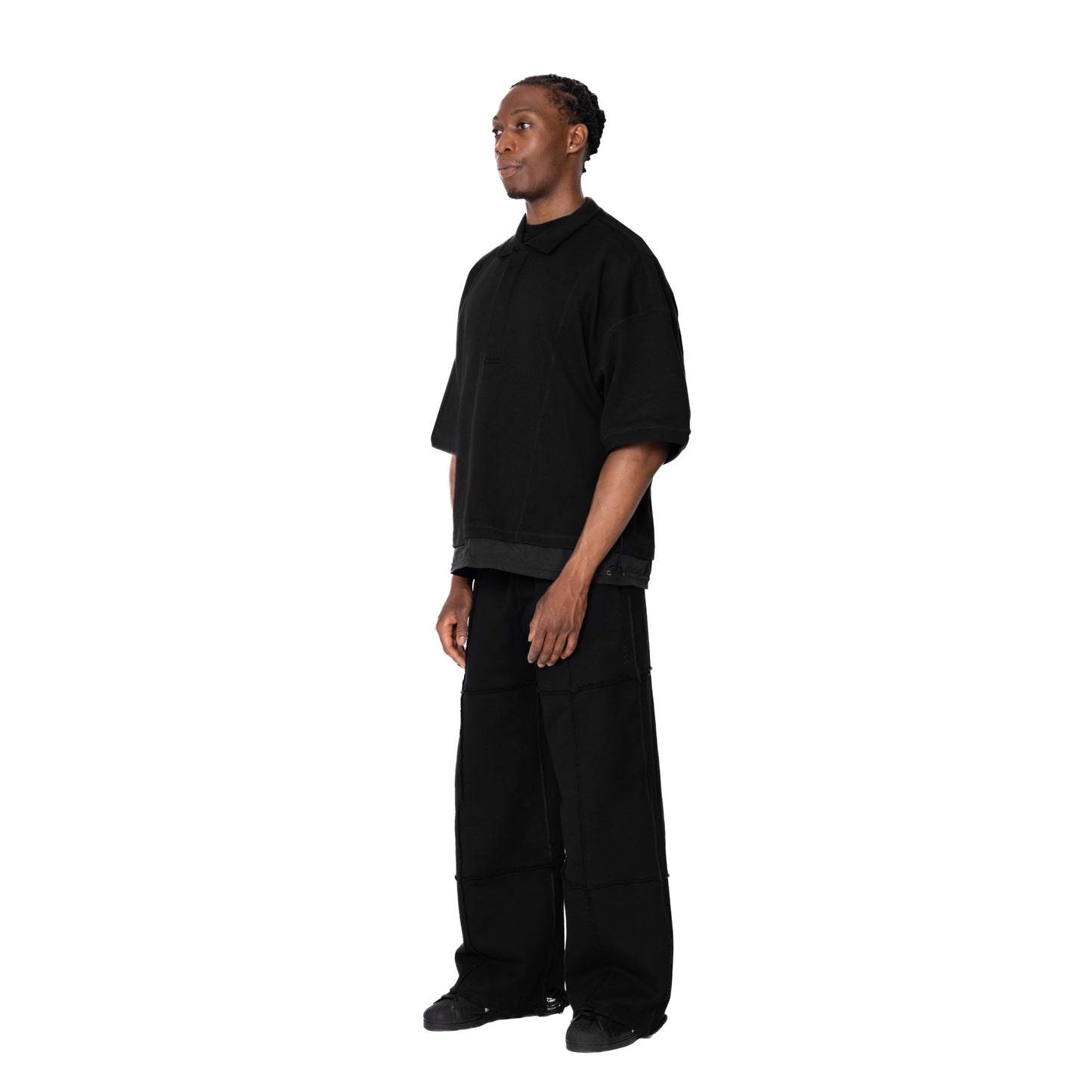 ERROR NYC: Inside-out Wide Polo Shirt (Black)