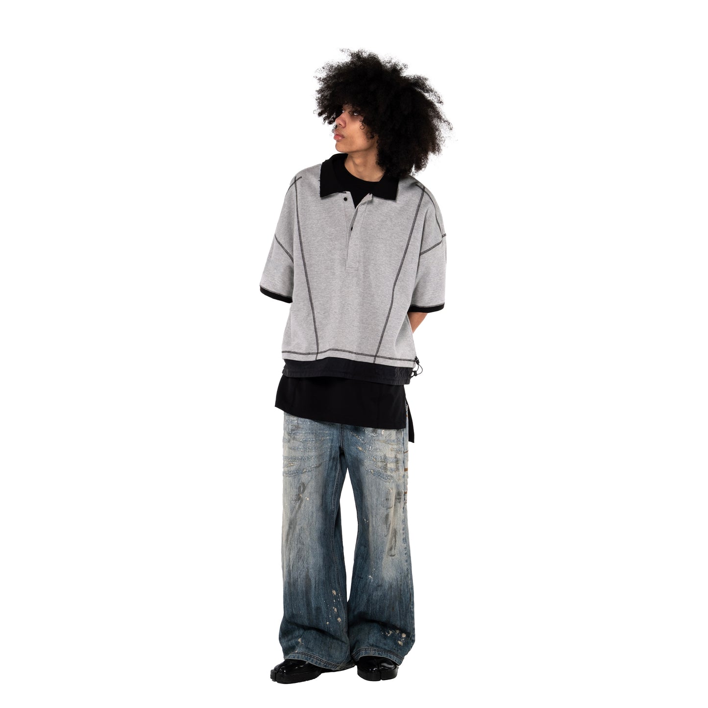 ERROR NYC: 2-layer Polo Shirt (Gray)
