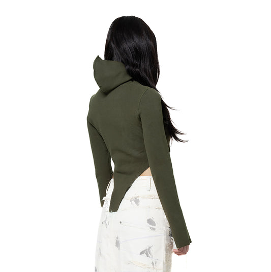 ERROR NYC : Rawline Balaclava Cropped Turtleneck (Military Green)