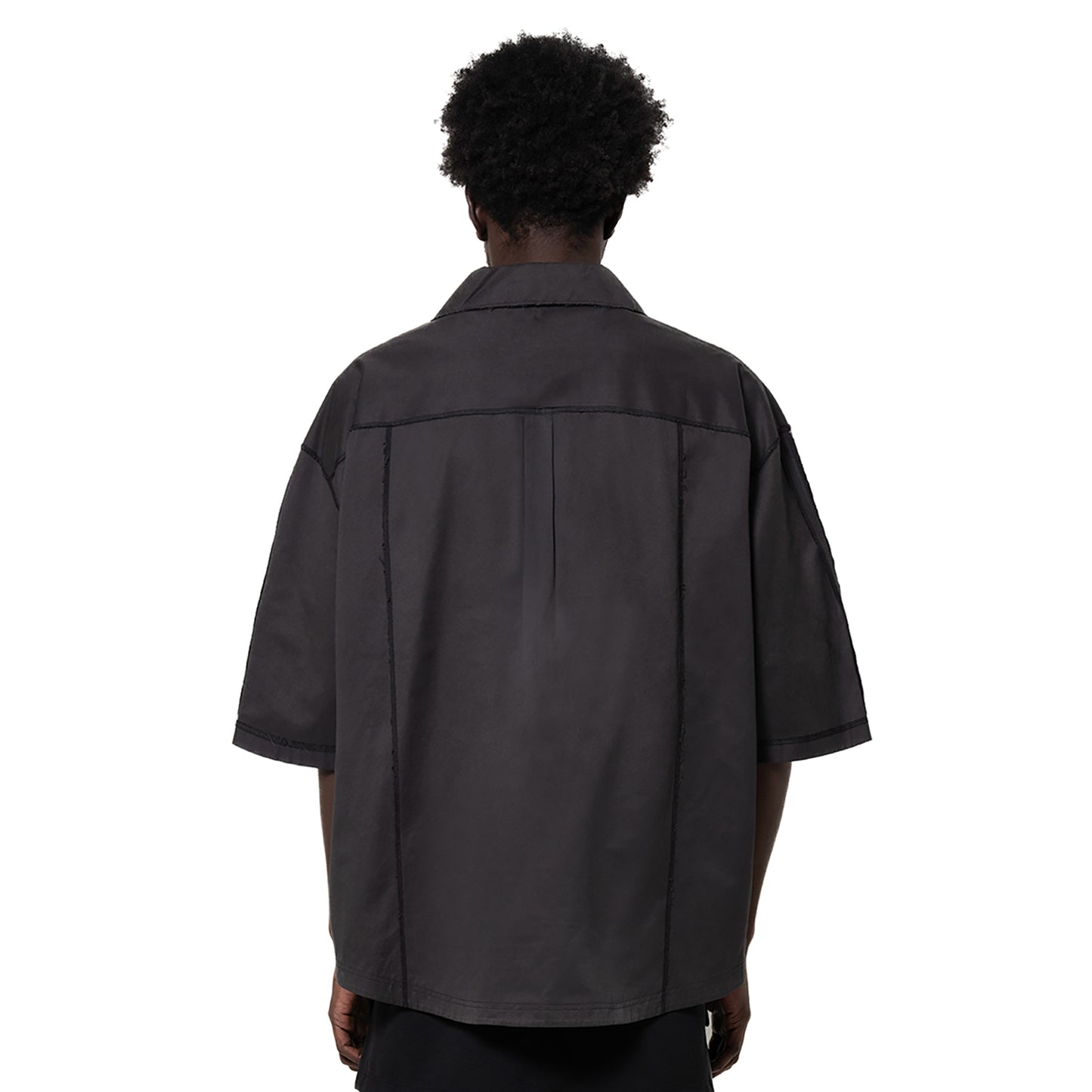 ERROR NYC: Vertical Frame Wide Zip-up Shirt (Dark Gray)