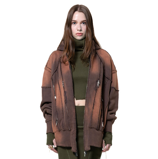 INUIT: Slashstorm Weathered Zip-up Hoodie (Washed Red)