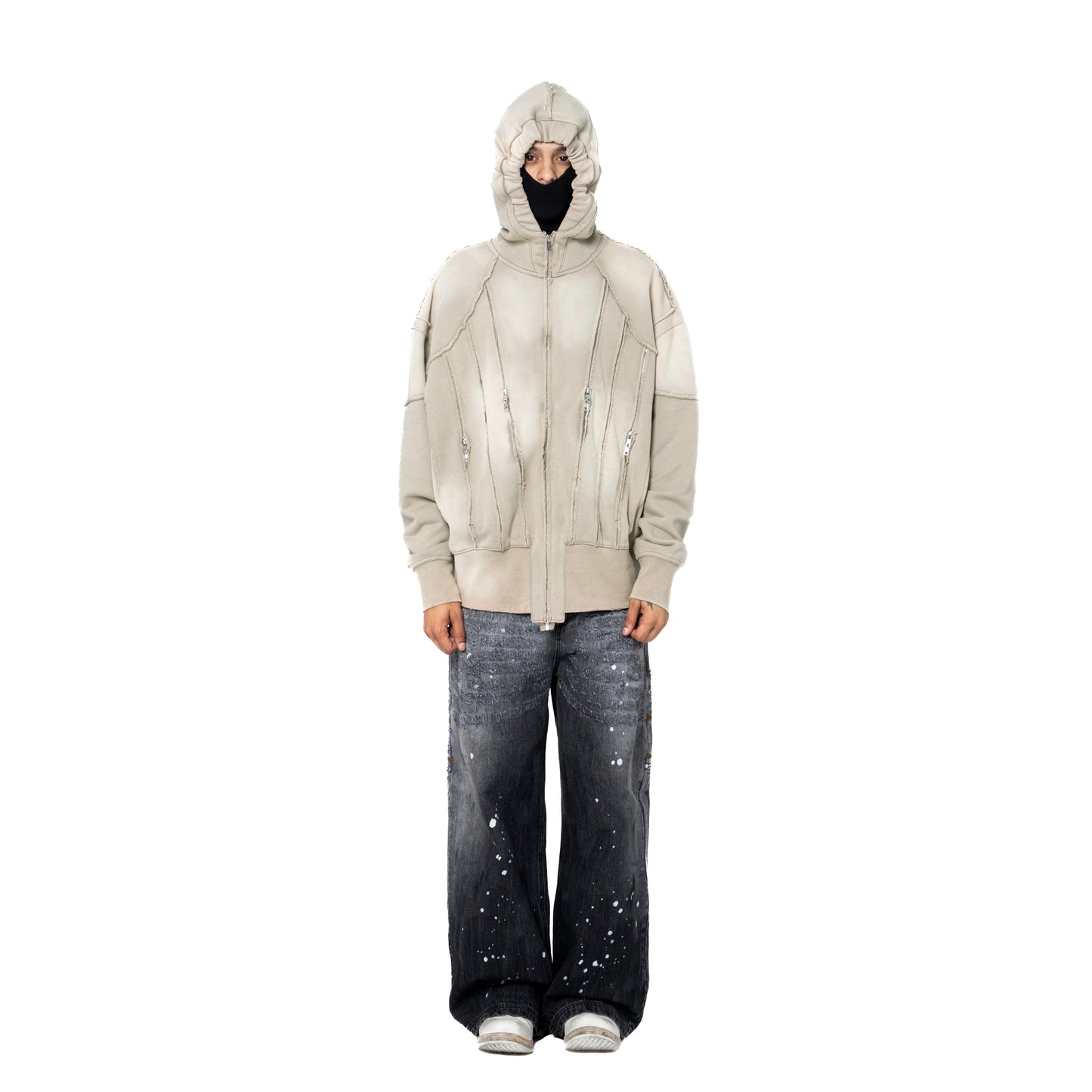 INUIT: Slashstorm Weathered Zip-up Hoodie (Washed Beige)