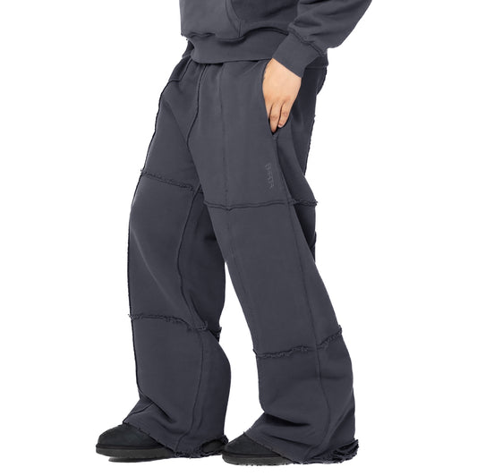 ERROR NYC : Pieced Wide Sweatpants (Dark Gray)