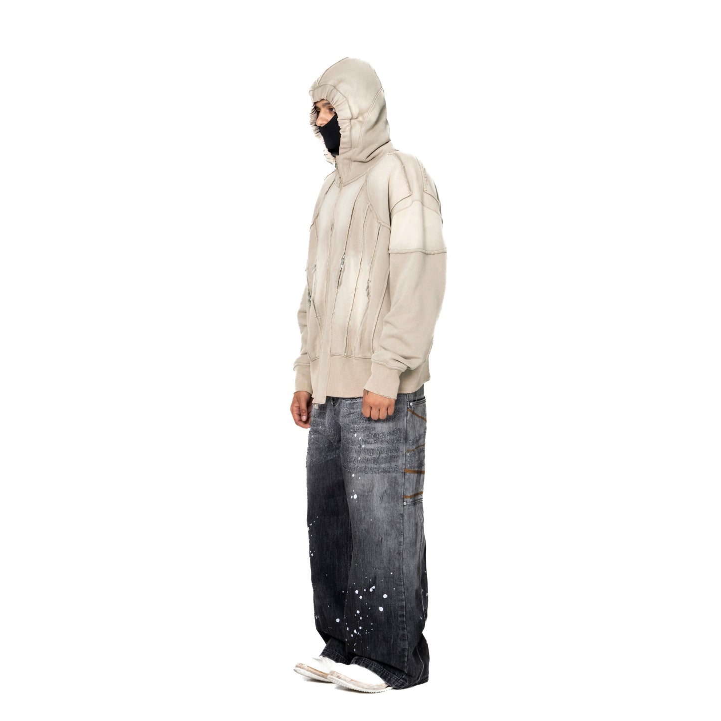 INUIT: Slashstorm Weathered Zip-up Hoodie (Washed Beige)